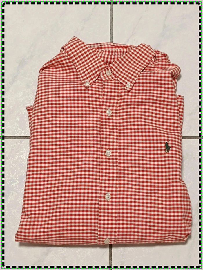 🔴 Chemise Ralph Lauren vichy rouge/blanc - Custom Fit - Taille L - photo numéro 3
