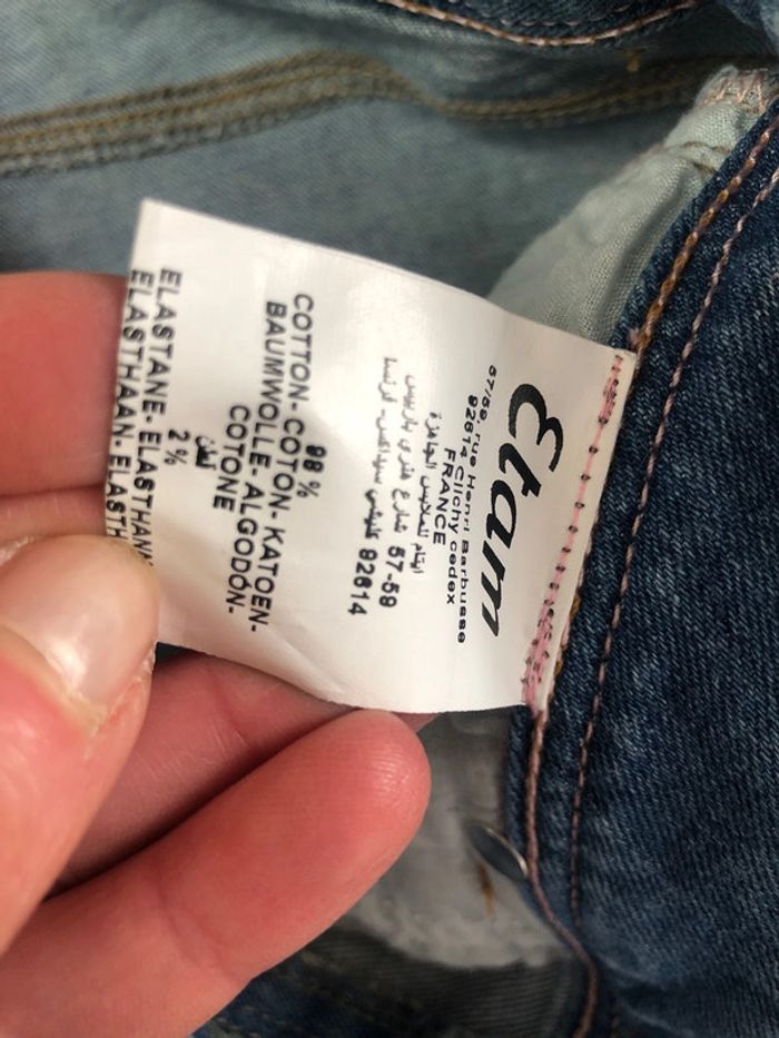 Short en jean Etam stretch taille 36 bleu clair - photo numéro 4