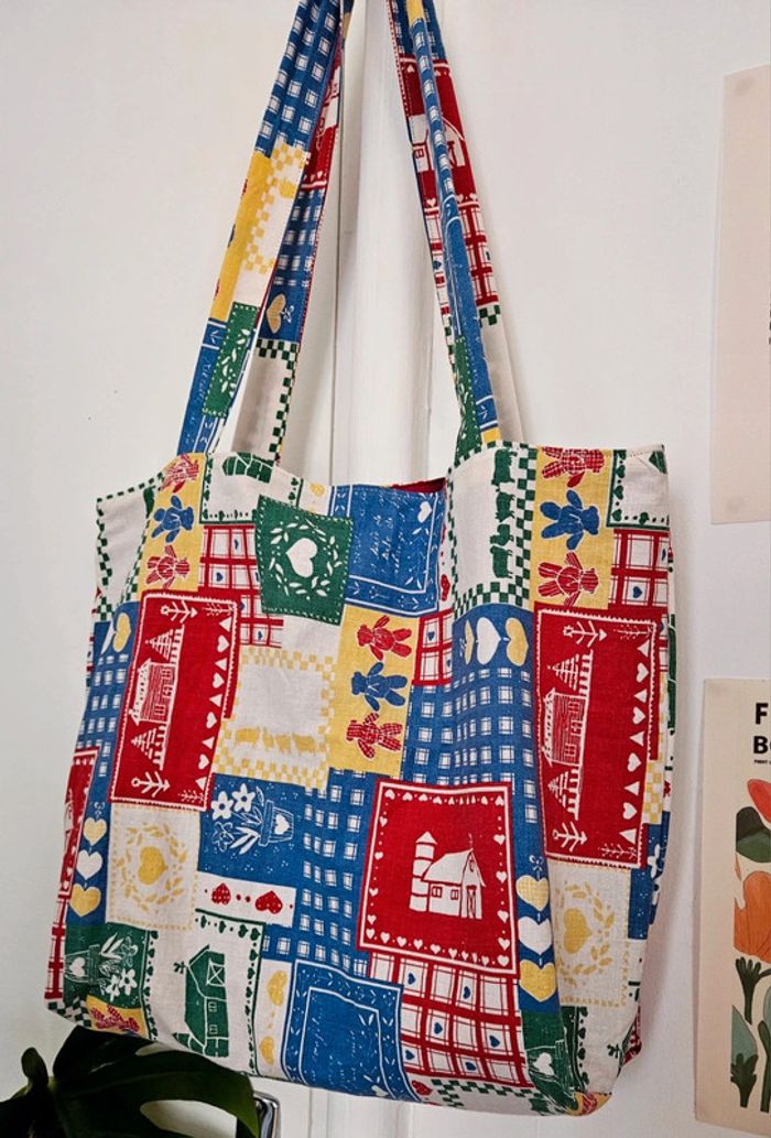 Tote bag patchwork rustique - photo numéro 3