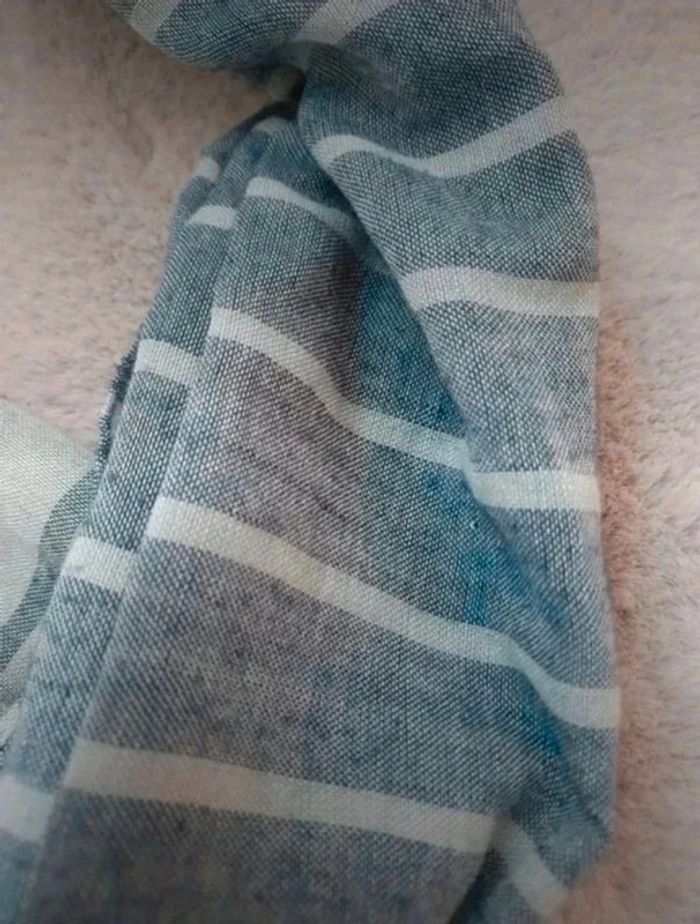 Écharpe Okaïdi rayée bleu ciel et bleu jean 12 - 24 mois - photo numéro 6