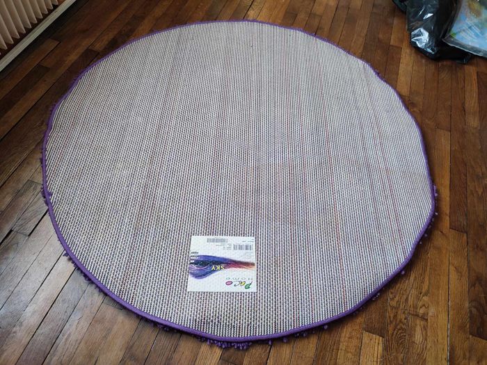Tapis rond violet tbe 120cm diametre épais - photo numéro 3