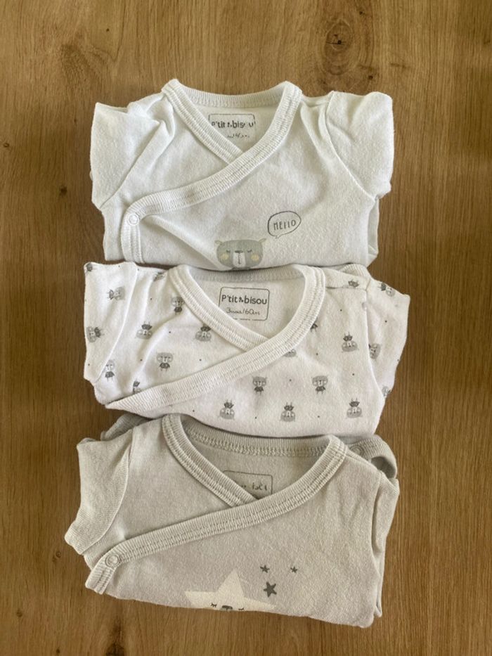 Lot de 3 body manche longue 3mois
