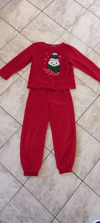 Pyjama chaud rouge Noël taille 10 ans