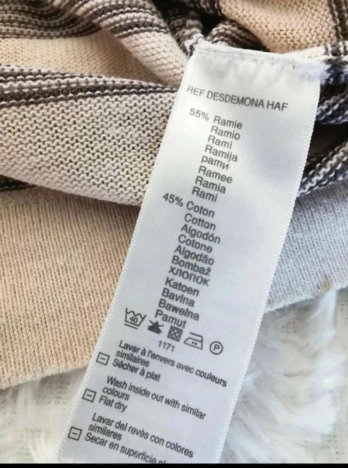 Pull homme fin Celio été en coton rayures marinière L - photo numéro 4