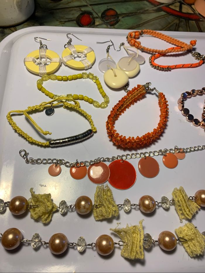 Lot bijoux oranges jaunes ( lire descriptif) - photo numéro 5