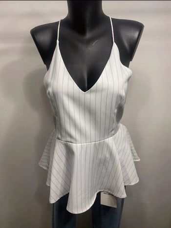 Top peplum rayé femme S neuf étiqueté
