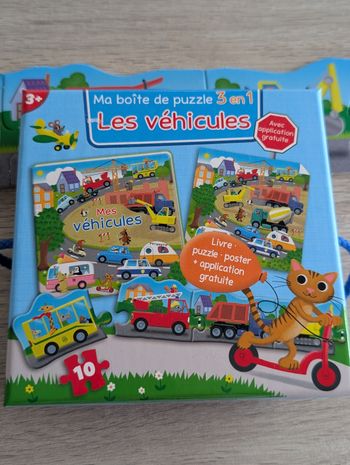 Puzzle en longueur 10 pièces, les véhicules