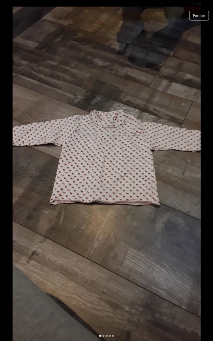 Tee shirt manche longue blanc mouton rouge
