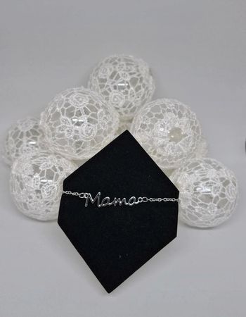 Bracelet "Mama" argenté en acier inoxydable