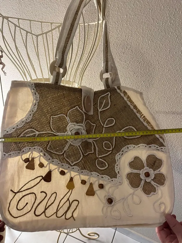 Sac tote bag - beige - photo numéro 3