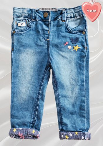 Pantalon jean bleu fille 9 mois