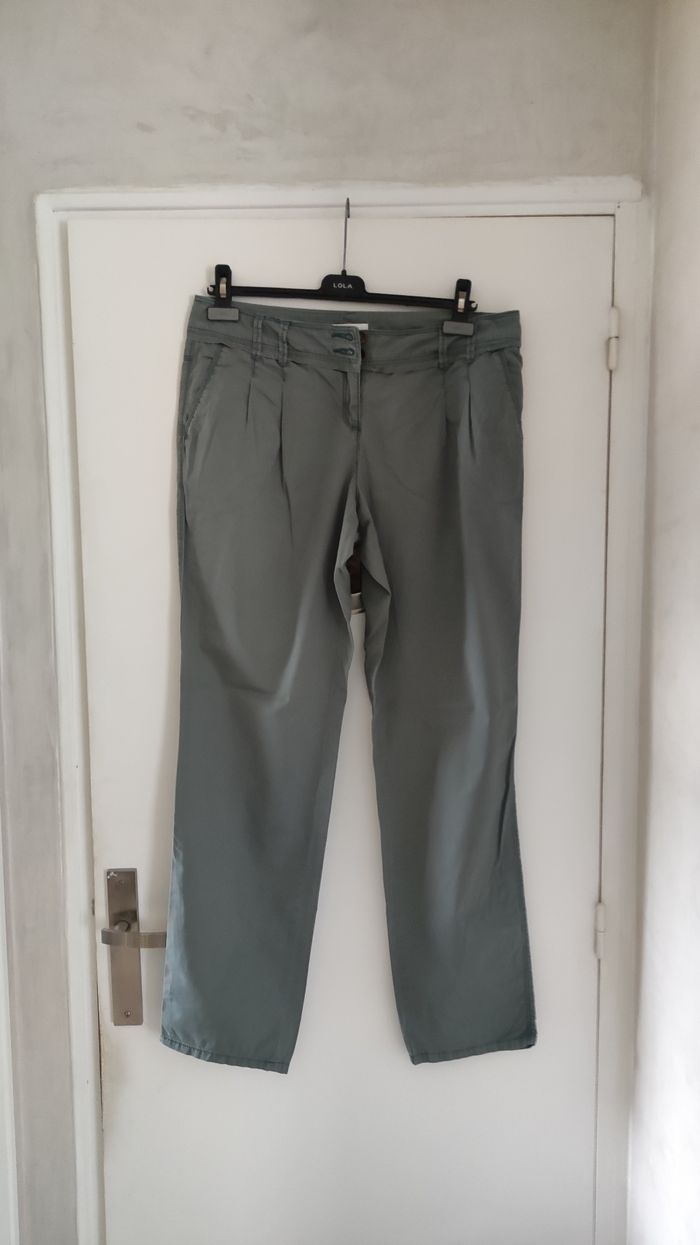 Pantalon femme en toile marque Promod taille 42 couleur kaki - photo numéro 5