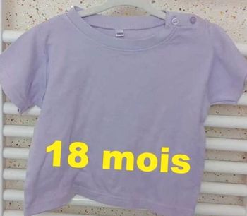 Teeshirt manche  courte parme Taille 18 mois