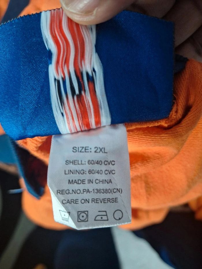 Veste épaisse a capuche NFL réversible homme / orange et bleu taille 2XL floqué (248) - photo numéro 17