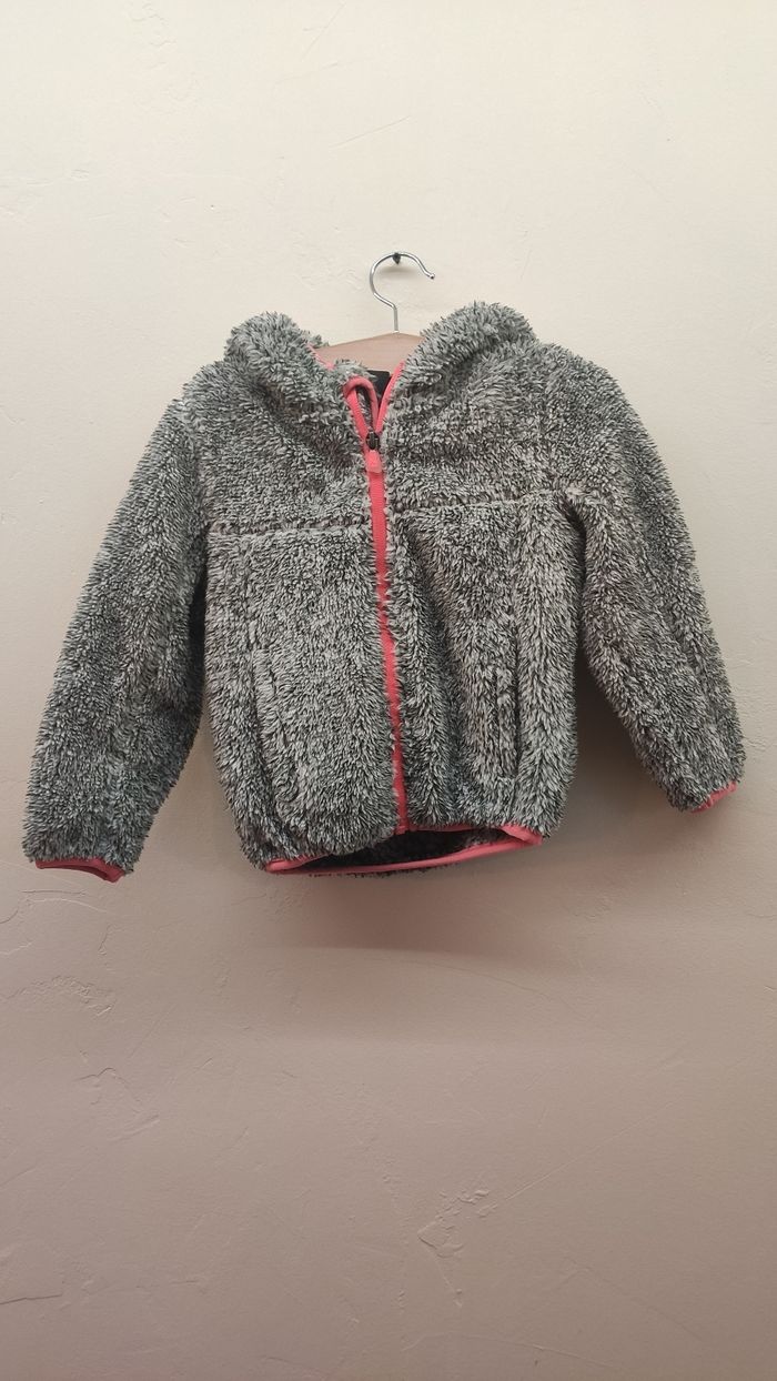 Veste polaire grise et corail 4 ans McKinley
