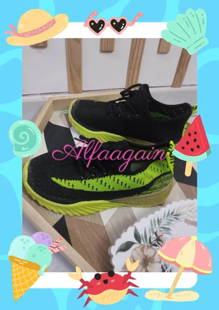 Baskets sport mixte noires/jaunes 30 - photo numéro 8