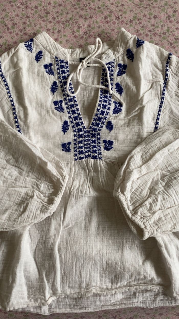 Jolie blouse bohème à manches longues femme - photo numéro 2