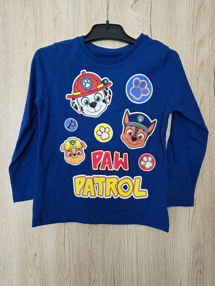 TEE-SHIRT MANCHE LONGUE BÉBÉ GARÇON PAW PATROL BLEU ROI TAILLE 3ANS