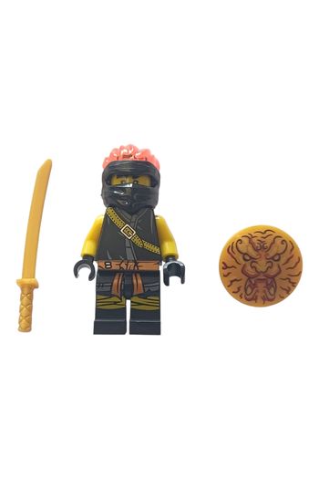 Figurine Style LEGO Ninjago (Kai Legacy)avec tête rouge fluo translucide