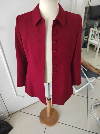 Veste blazer tailleur habillée rouge un deux trois vintage