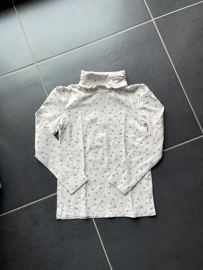 T shirt col roulé manches longues