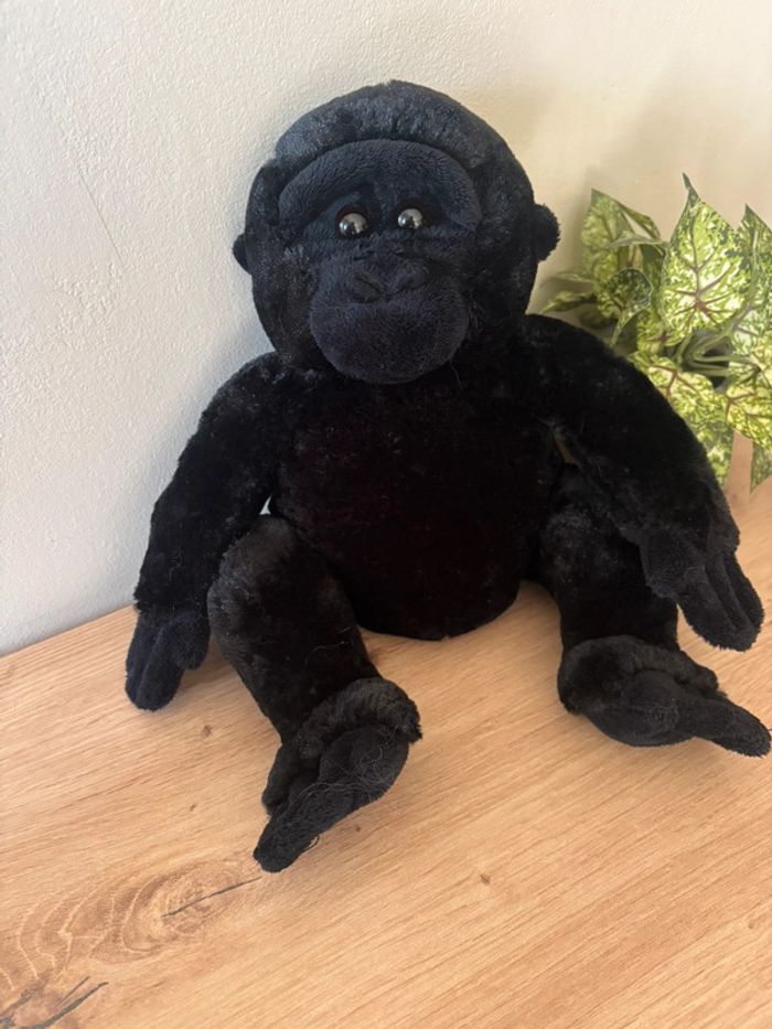 Doudou peluche gorille singe noir Dani état neuf
