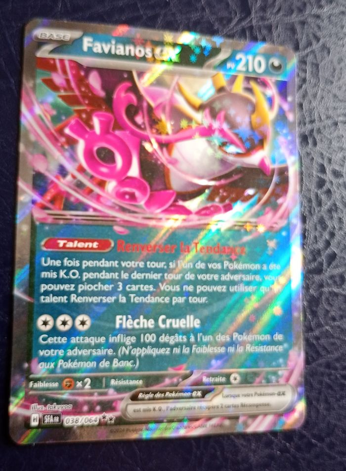 Carte pokémon FAVIANOS EX 038/064  Fable Nébuleuse. Double rare. Fr. - photo numéro 2