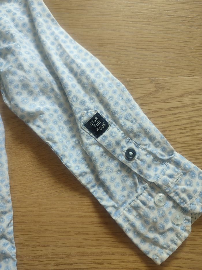 Chemise 3 ans/ manches longues/ motif fleurs bleues - photo numéro 6