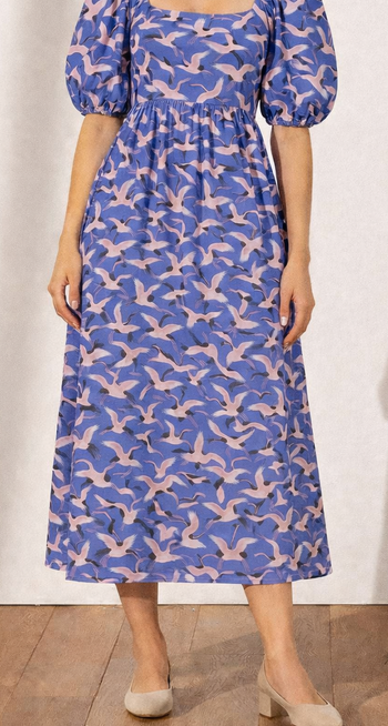 Robe longue imprimée bleue Etam | neuve avec étiquette | taille 34