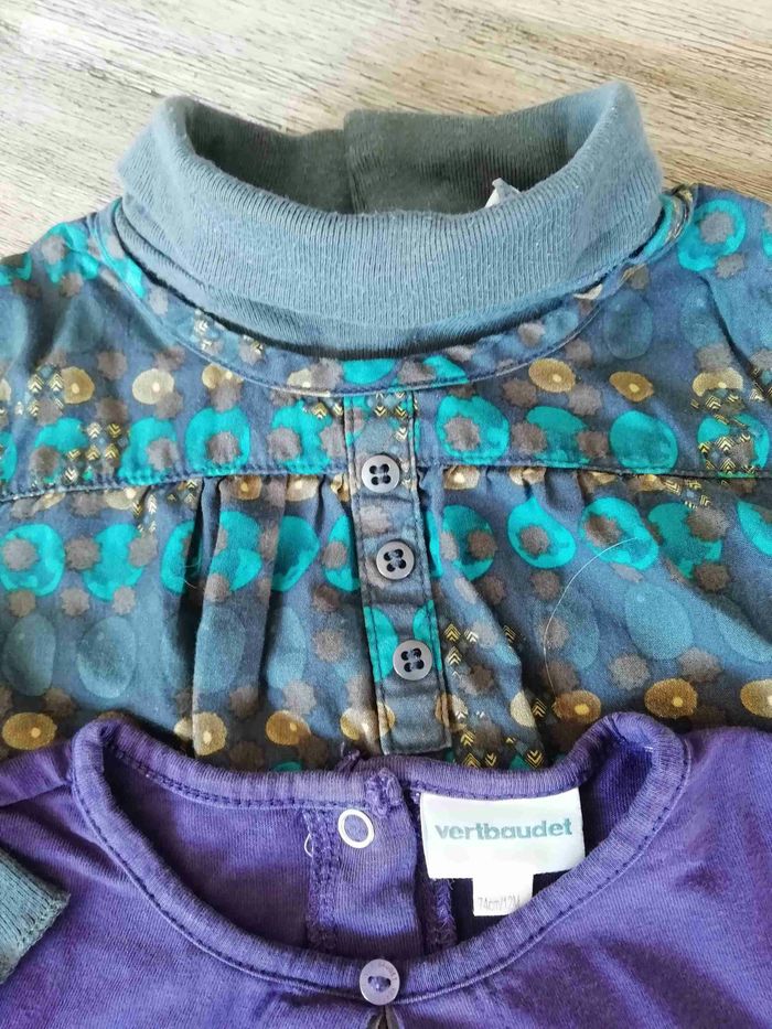 Lot de 2 hauts ML fille 12 mois Vertbaudet Kidkanai - photo numéro 3