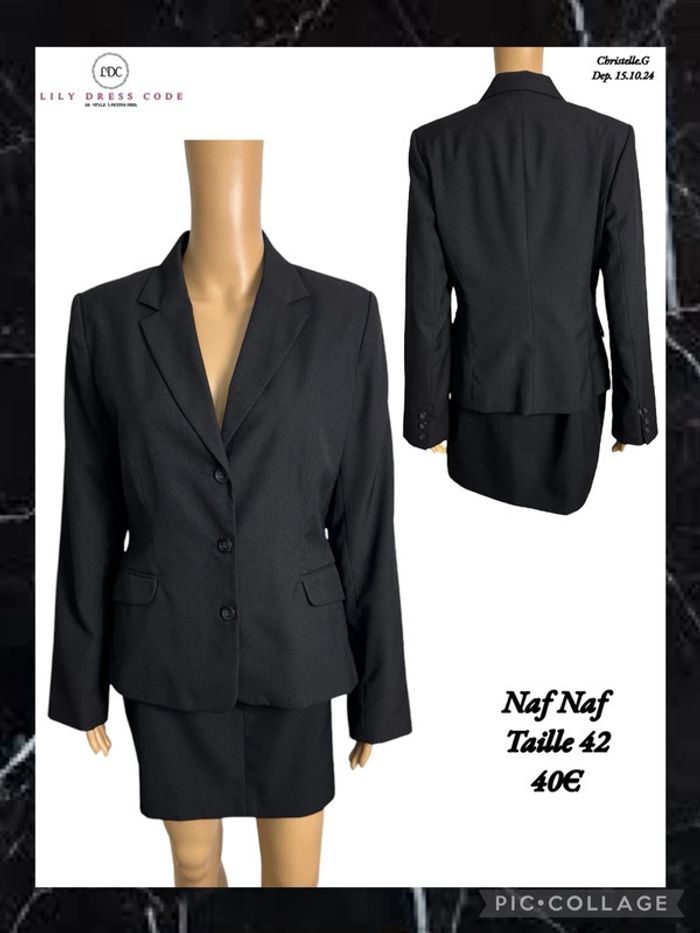 🖤 Tailleur jupe noir Naf Naf – Taille 42 SOLDÉ -20% 🖤