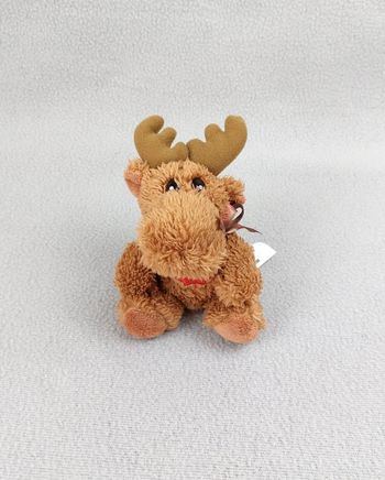 Petite Peluche doudou élan renne CANADA MOOSE marron feuille d’érable 12 cm