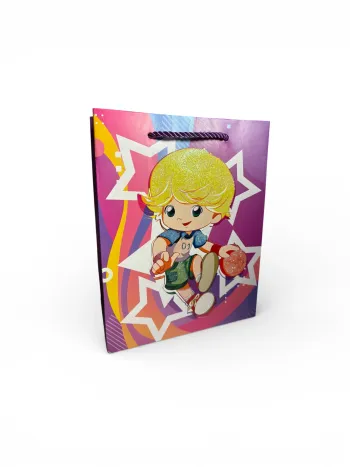 Sac cadeau Anniverasaire motif garçon basket 18 x 23 x 10 cm Neuf