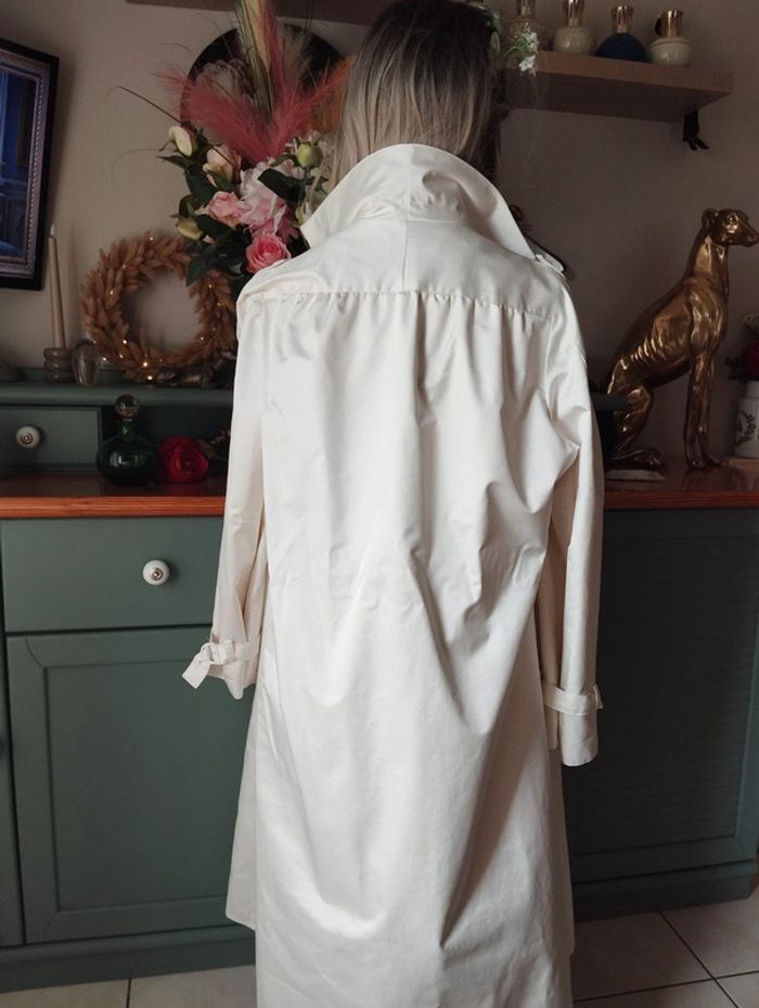 🐝 Trench-Coat Léger Couleur Ivoire Irisé Claude Harvey T38/40🐝 - photo numéro 9