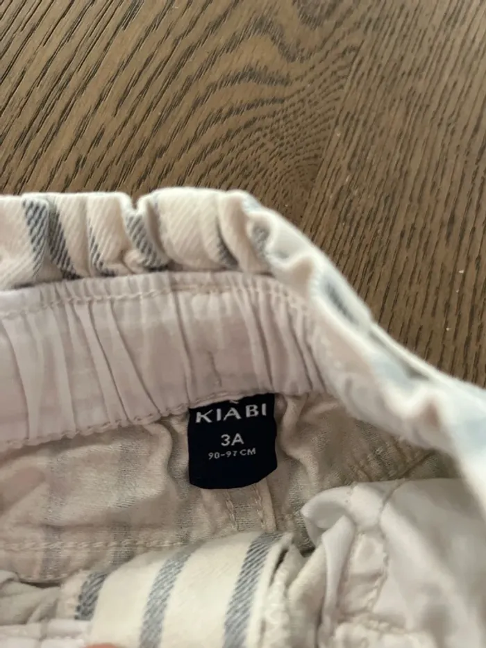 Short en jean rayé 3 ans - photo numéro 3
