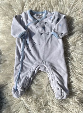 Pyjama velours blanc/bleu orchestra taille 3 mois
