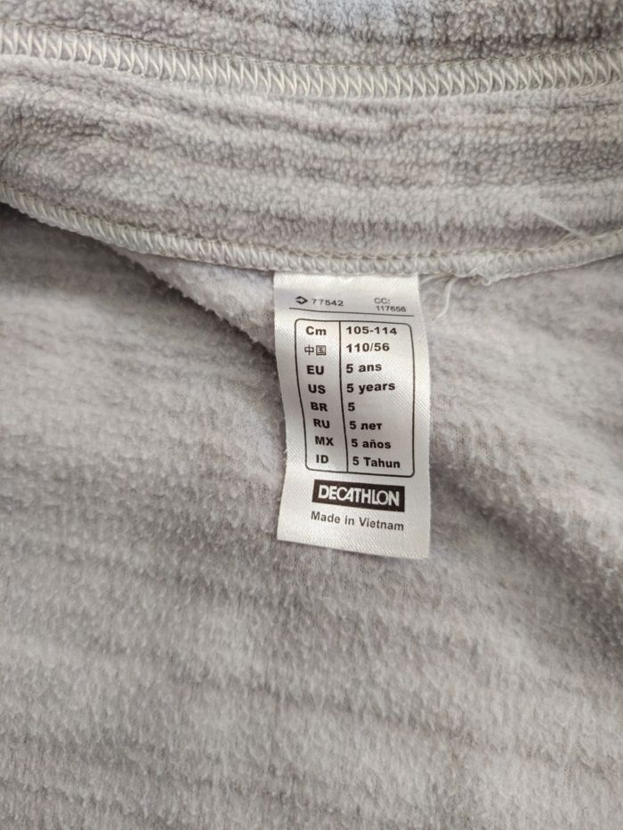 Gilet zippé polaire gris Quechua 5 ans - photo numéro 4