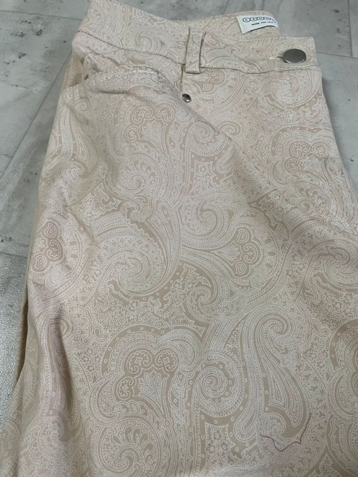 Pantalon beige droit à motif - photo numéro 2