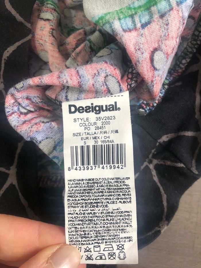 Robe Desigual taille S coupe boule imprimée japonisant - photo numéro 6