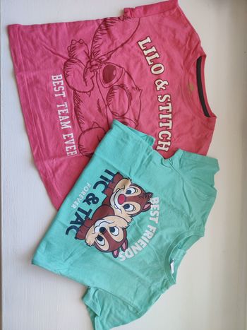Lot de 2 tee shirt Disney Stitch Tic Tac Taille 3 ans
