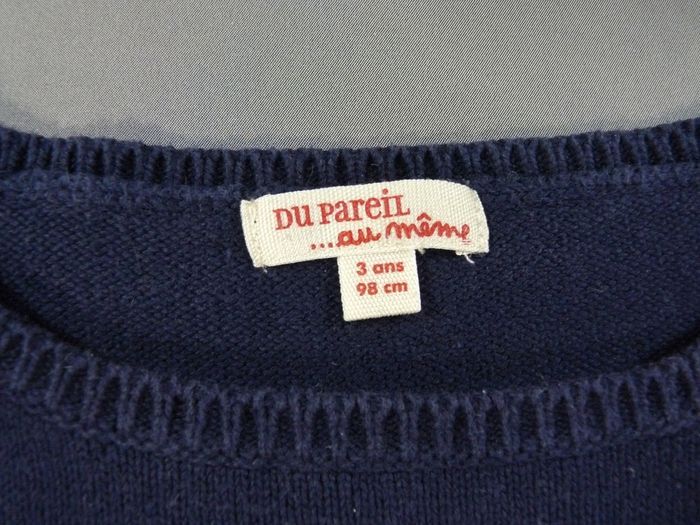 Pull tricot gris jaune chouette Orchestra 3 ans 98 cm fille - photo numéro 3