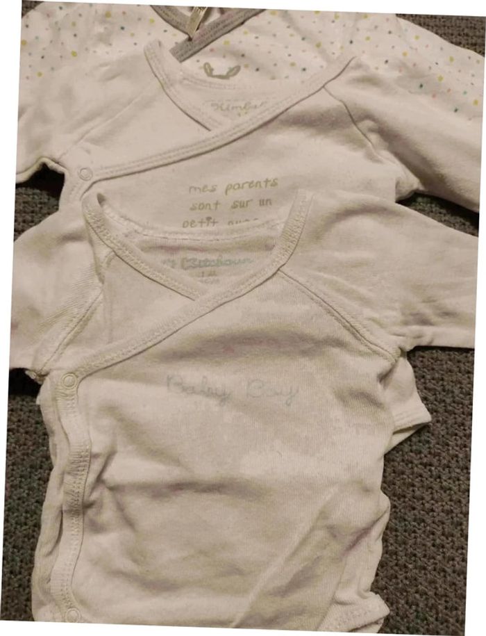 Lot de 3 body manches longues 1 mois - photo numéro 2