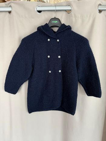 Manteau gilet cardigan bleu marine 