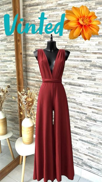 Combinaison bordeaux dos nu estivale