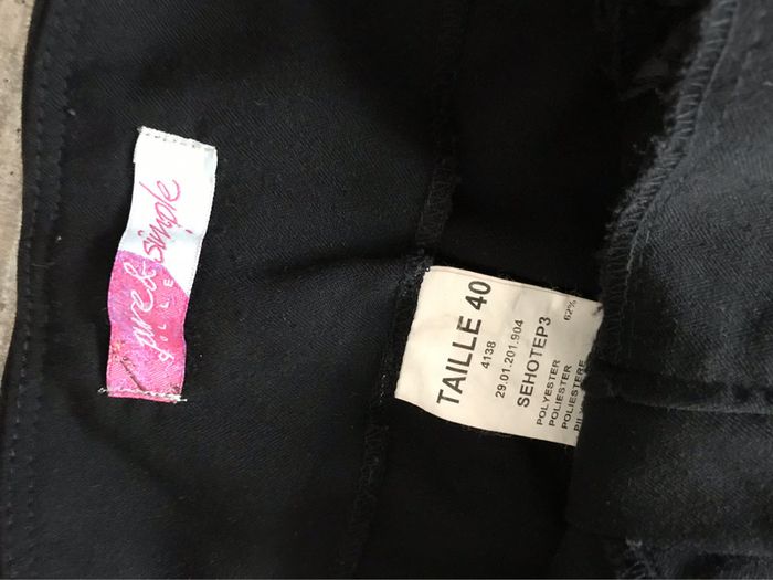 Pantalon fluide noir avec ceinture taille 40 - photo numéro 3