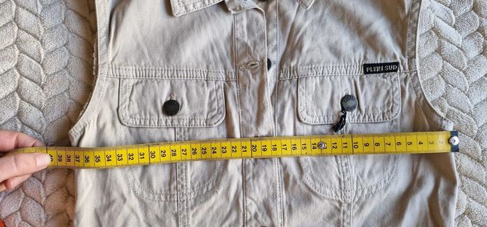 Veste en cotn sans manche Plein Sud esprit militaire beige taille 36 - photo numéro 11
