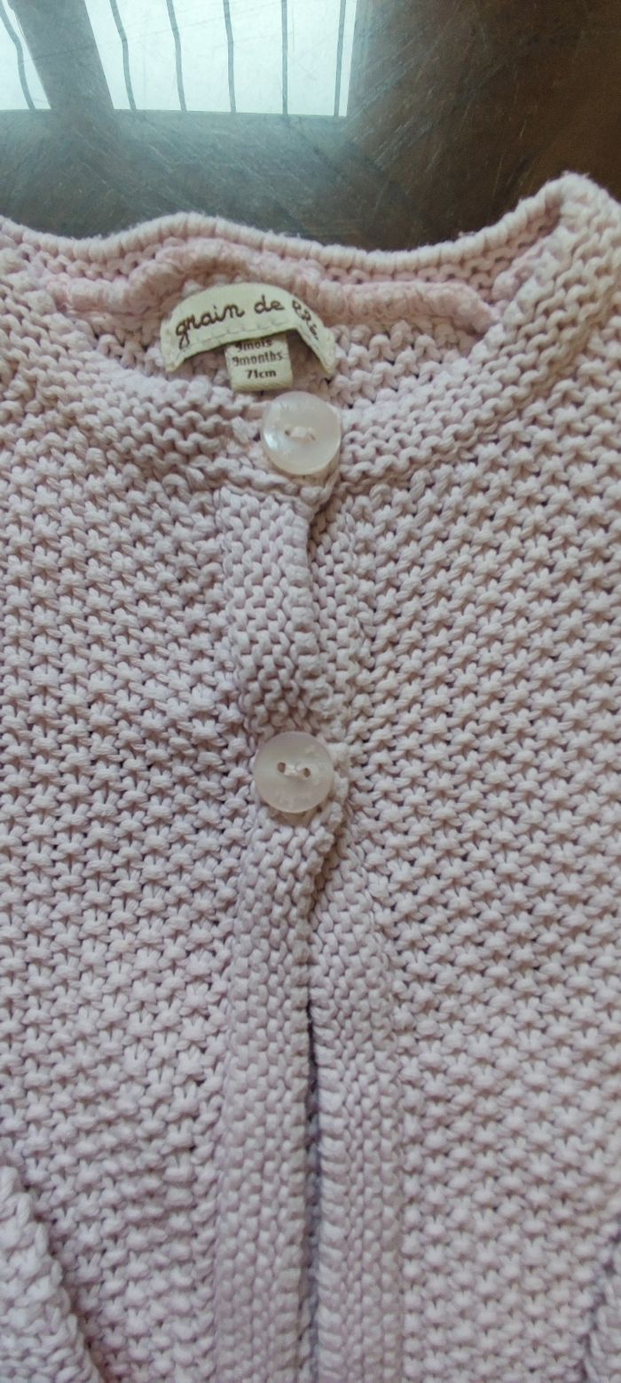 Gilet coton fille 9 mois Grain de blé - photo numéro 2