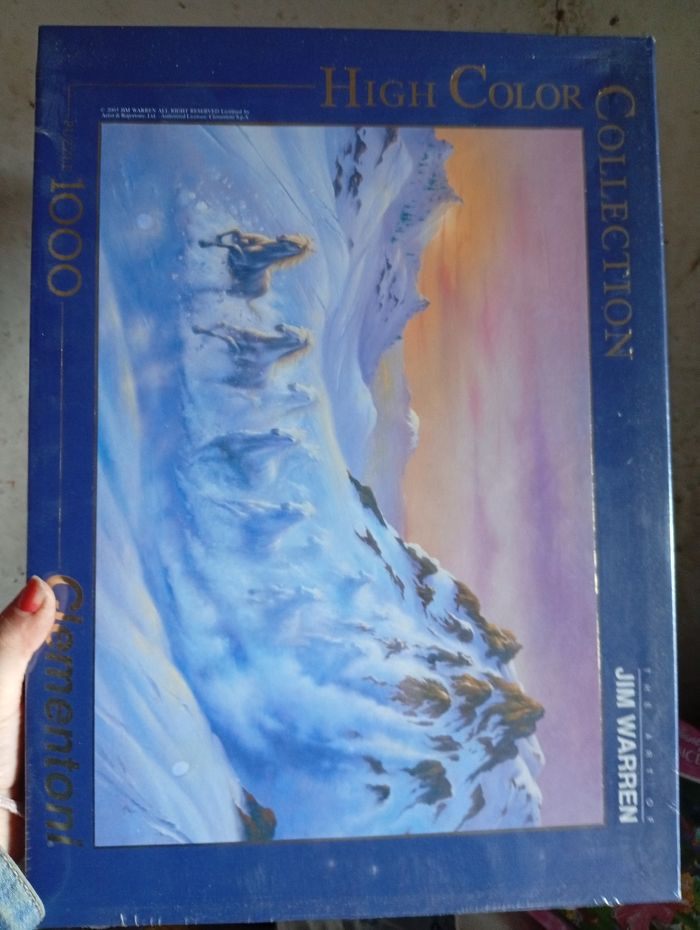 Puzzle montagne cheval neige