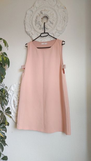 Robe sans manche débardeur ouverture rose saumon