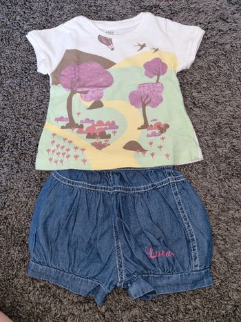 Ensemble T-shirt et short Zara 6 mois